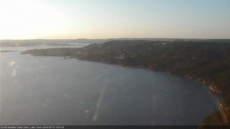 Lake Travis webcam, September 19, 2016 6:05 PM CT