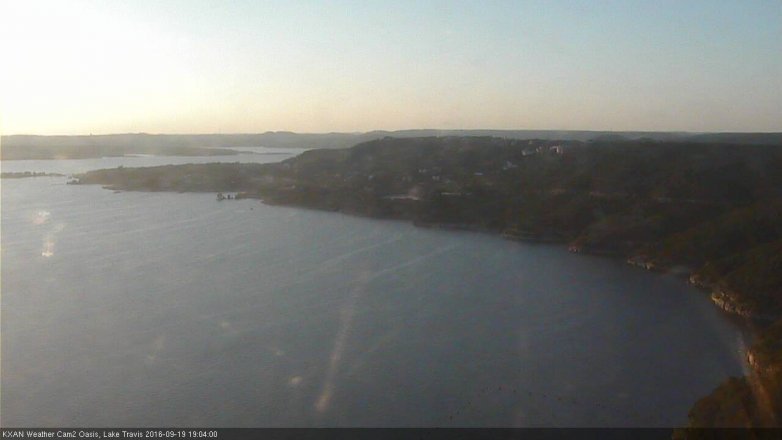 Lake Travis webcam, September 19, 2016 6:15 PM CT