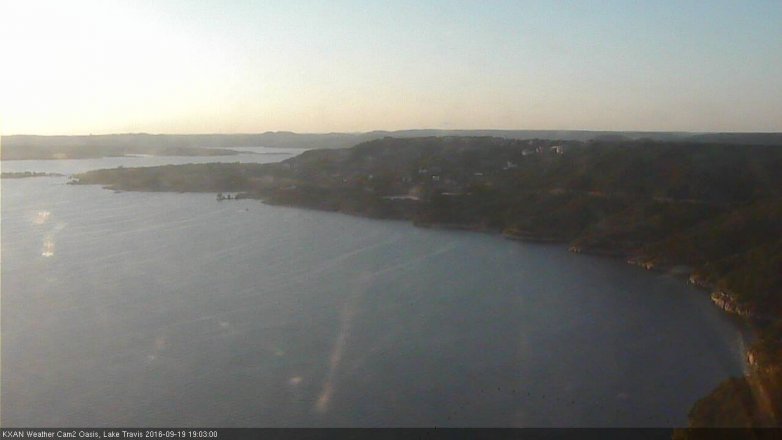 Lake Travis webcam, September 19, 2016 6:30 PM CT