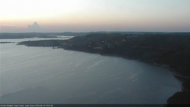 Lake Travis webcam, September 19, 2016 6:40 PM CT