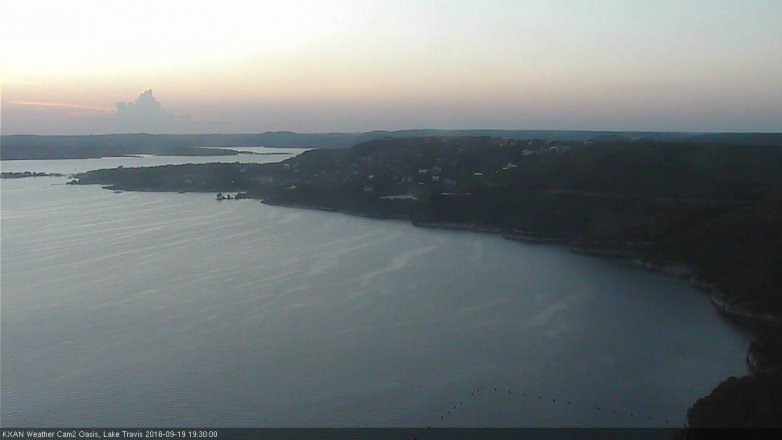 Lake Travis webcam, September 19, 2016 6:45 PM CT