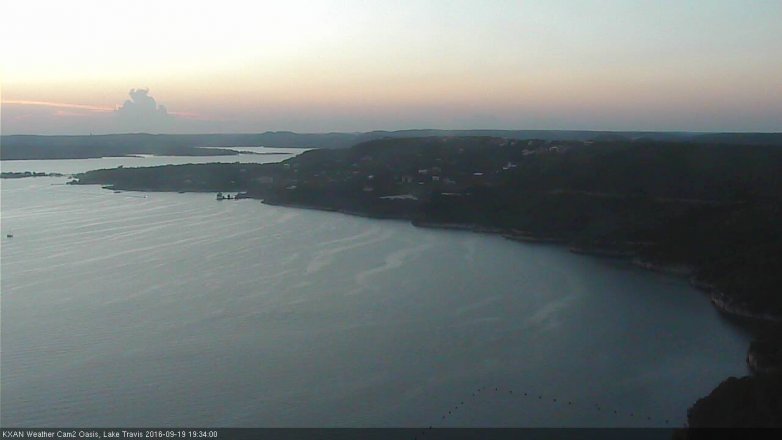 Lake Travis webcam, September 19, 2016 7:00 PM CT