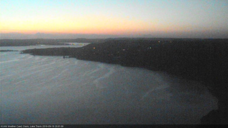 Lake Travis webcam, September 19, 2016 7:05 PM CT