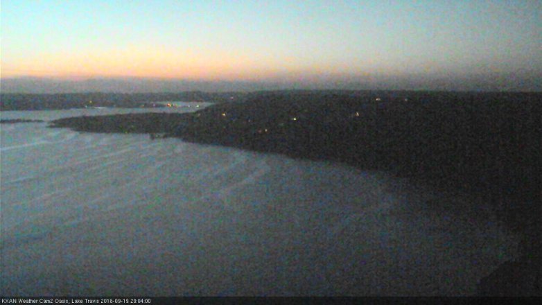 Lake Travis webcam, September 19, 2016 7:10 PM CT