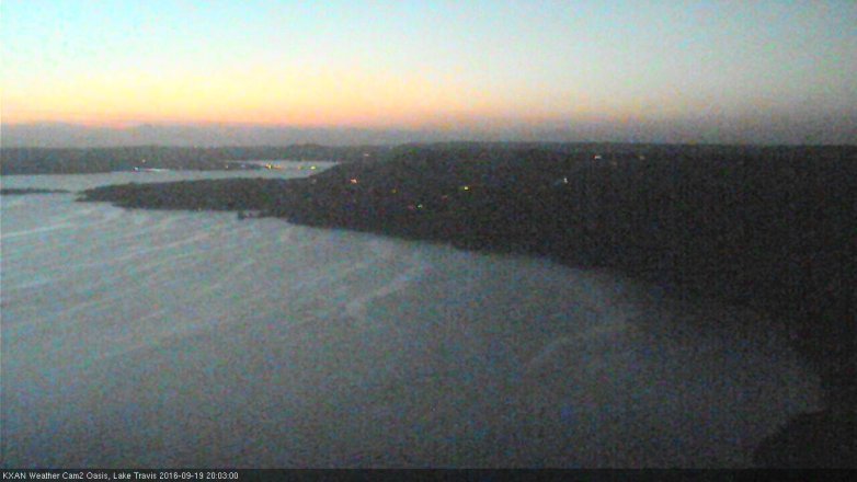Lake Travis webcam, September 19, 2016 7:25 PM CT