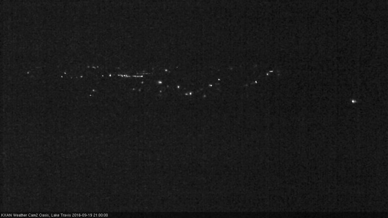 Lake Travis webcam, September 19, 2016 8:25 PM CT