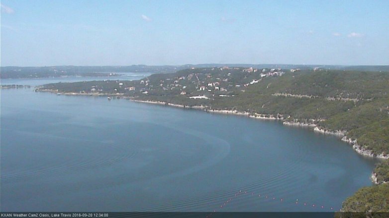Lake Travis webcam, September 20, 2016 11:45 AM CT