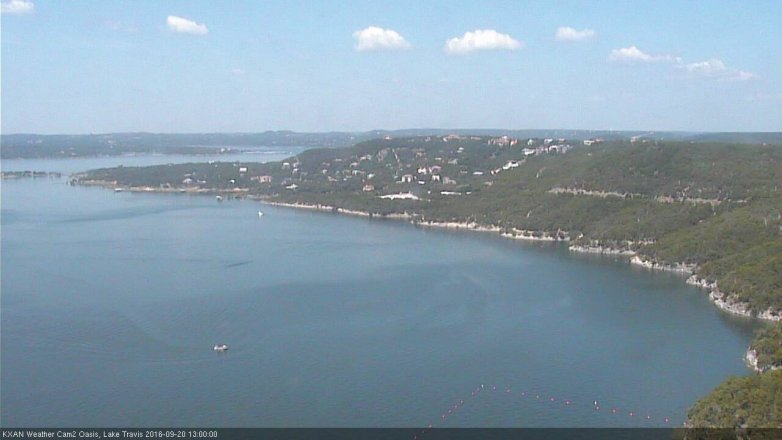 Lake Travis webcam, September 20, 2016 12:25 PM CT