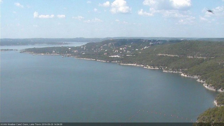 Lake Travis webcam, September 20, 2016 1:30 PM CT