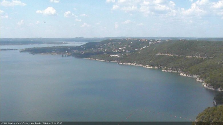 Lake Travis webcam, September 20, 2016 1:45 PM CT