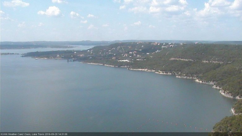 Lake Travis webcam, September 20, 2016 1:55 PM CT