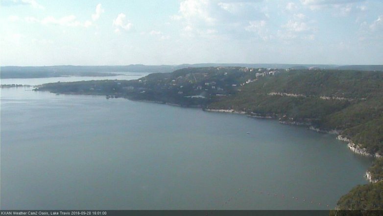 Lake Travis webcam, September 20, 2016 3:25 PM CT