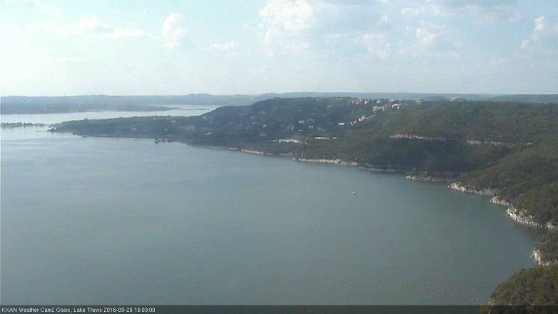Lake Travis webcam, September 20, 2016 3:35 PM CT