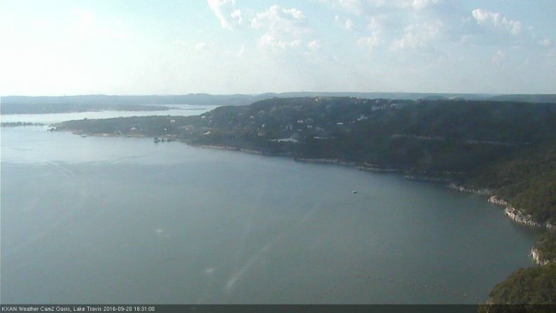 Lake Travis webcam, September 20, 2016 4:00 PM CT