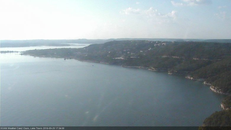 Lake Travis webcam, September 20, 2016 5:00 PM CT
