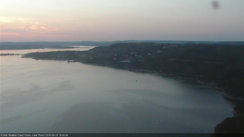 Lake Travis webcam, September 20, 2016 6:35 PM CT