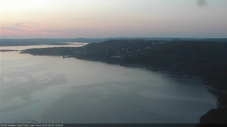 Lake Travis webcam, September 20, 2016 6:50 PM CT