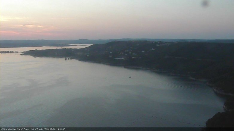 Lake Travis webcam, September 20, 2016 6:55 PM CT