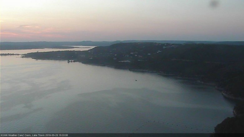 Lake Travis webcam, September 20, 2016 7:00 PM CT