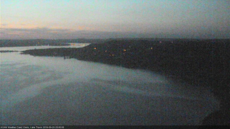 Lake Travis webcam, September 20, 2016 7:20 PM CT
