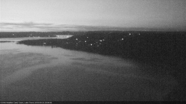 Lake Travis webcam, September 20, 2016 7:30 PM CT