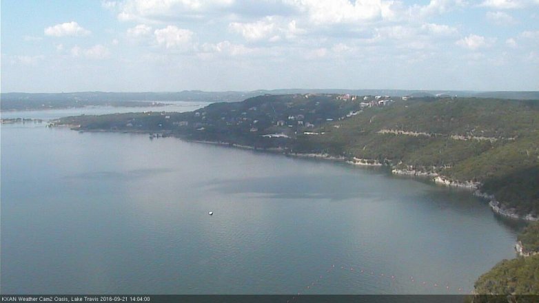 Lake Travis webcam, September 21, 2016 1:15 PM CT