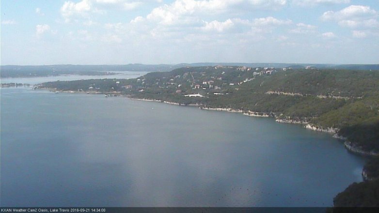 Lake Travis webcam, September 21, 2016 1:40 PM CT