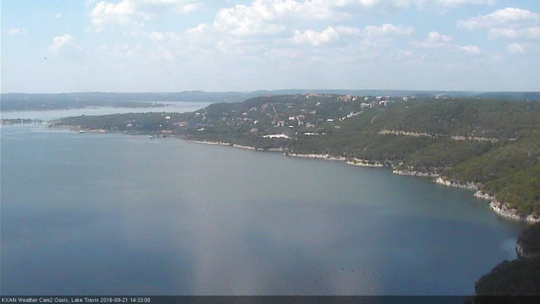 Lake Travis webcam, September 21, 2016 1:45 PM CT
