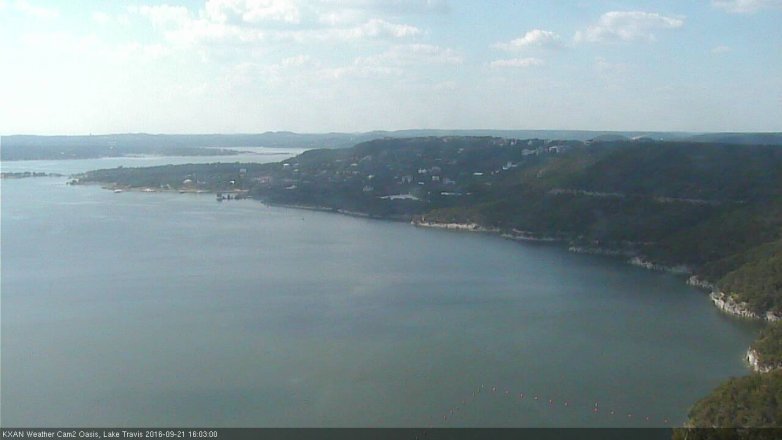 Lake Travis webcam, September 21, 2016 3:25 PM CT