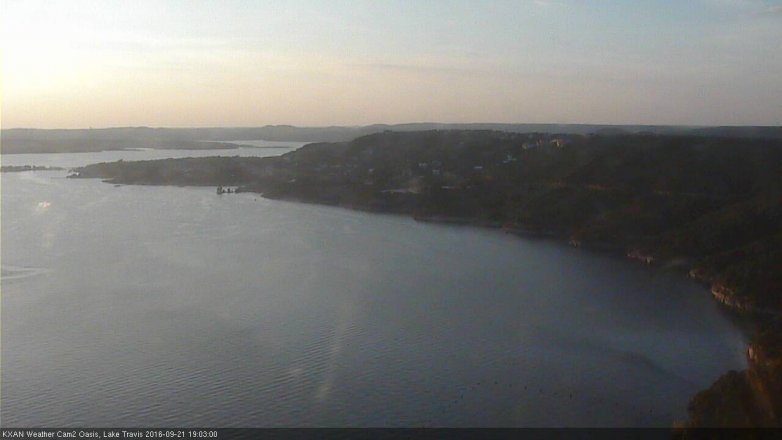 Lake Travis webcam, September 21, 2016 6:35 PM CT