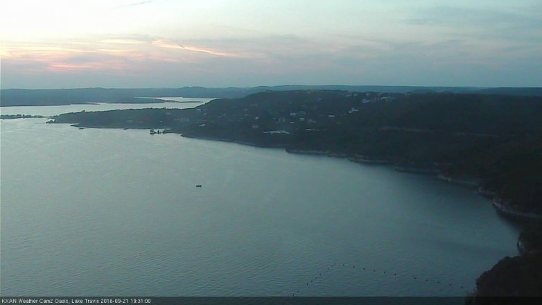 Lake Travis webcam, September 21, 2016 6:45 PM CT