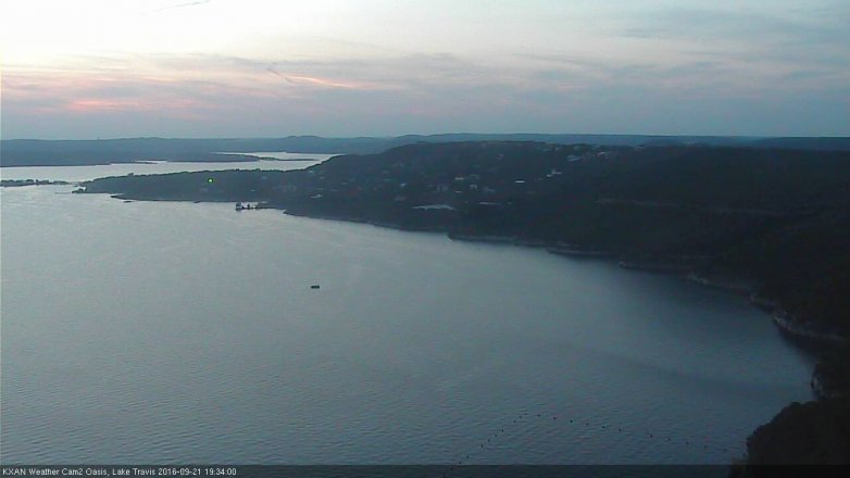 Lake Travis webcam, September 21, 2016 6:50 PM CT