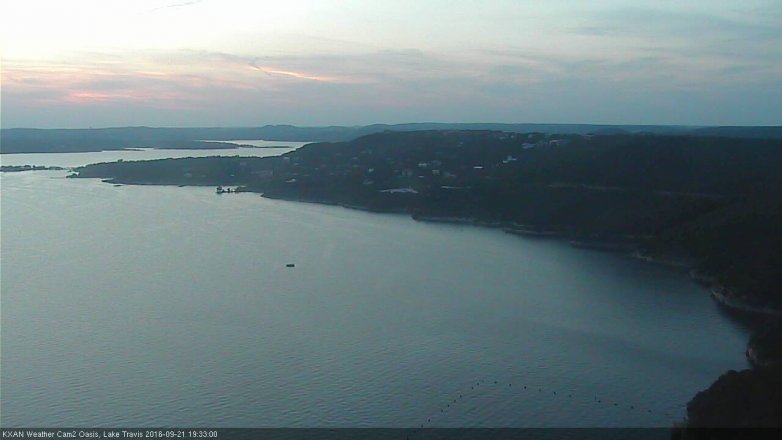 Lake Travis webcam, September 21, 2016 6:55 PM CT