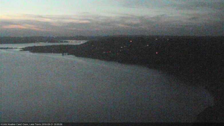 Lake Travis webcam, September 21, 2016 7:05 PM CT
