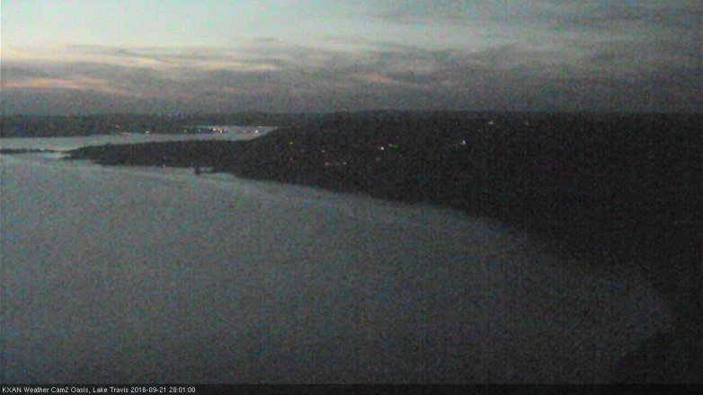 Lake Travis webcam, September 21, 2016 7:10 PM CT