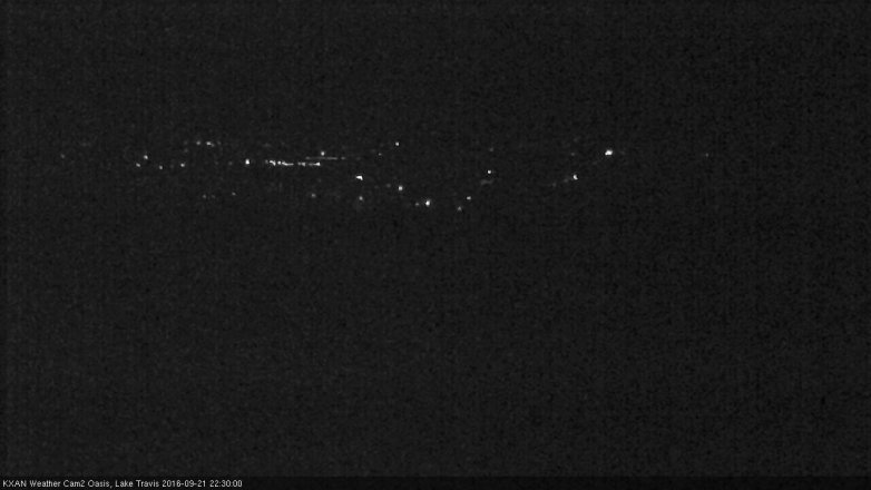 Lake Travis webcam, September 21, 2016 9:50 PM CT