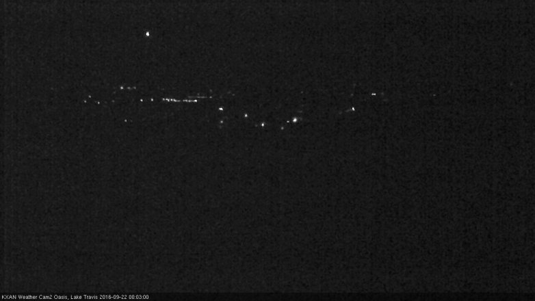 Lake Travis webcam, September 21, 2016 11:15 PM CT
