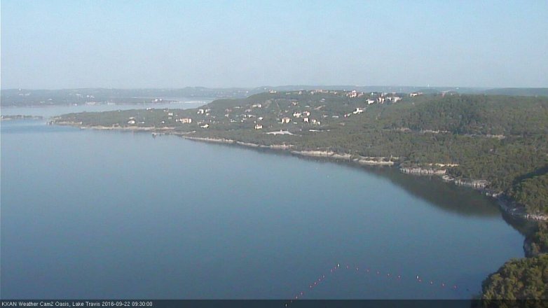Lake Travis webcam, September 22, 2016 9:00 AM CT