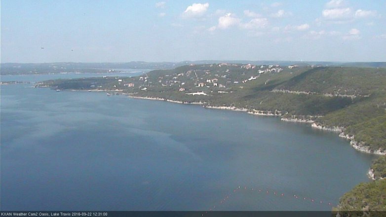 Lake Travis webcam, September 22, 2016 11:40 AM CT