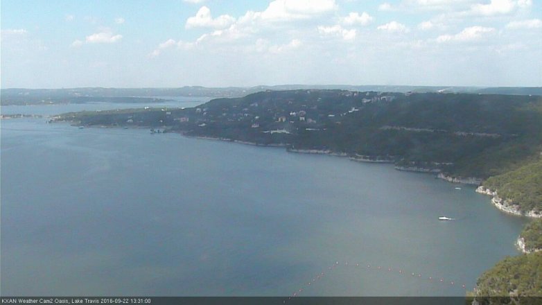 Lake Travis webcam, September 22, 2016 12:45 PM CT
