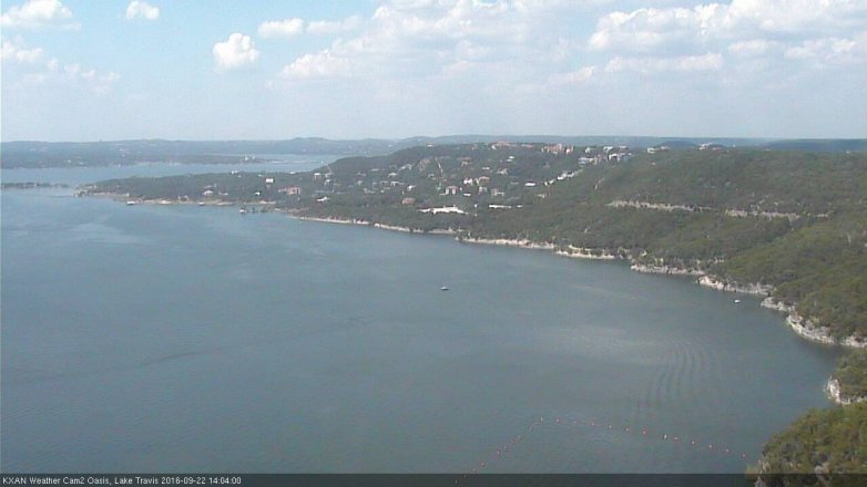 Lake Travis webcam, September 22, 2016 1:10 PM CT