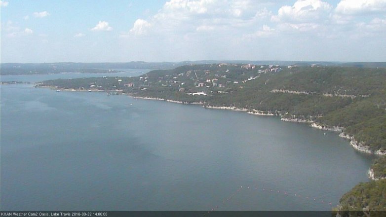 Lake Travis webcam, September 22, 2016 1:20 PM CT