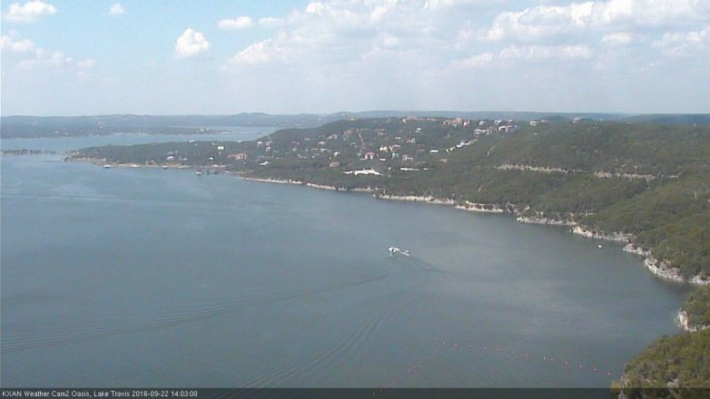 Lake Travis webcam, September 22, 2016 1:30 PM CT