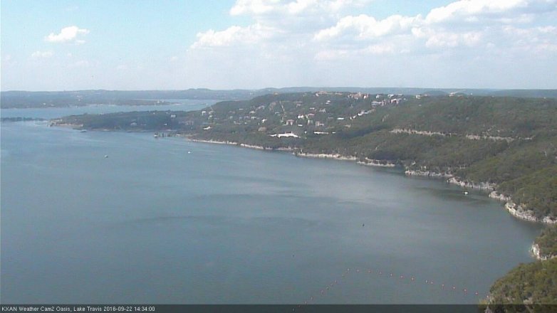 Lake Travis webcam, September 22, 2016 1:45 PM CT