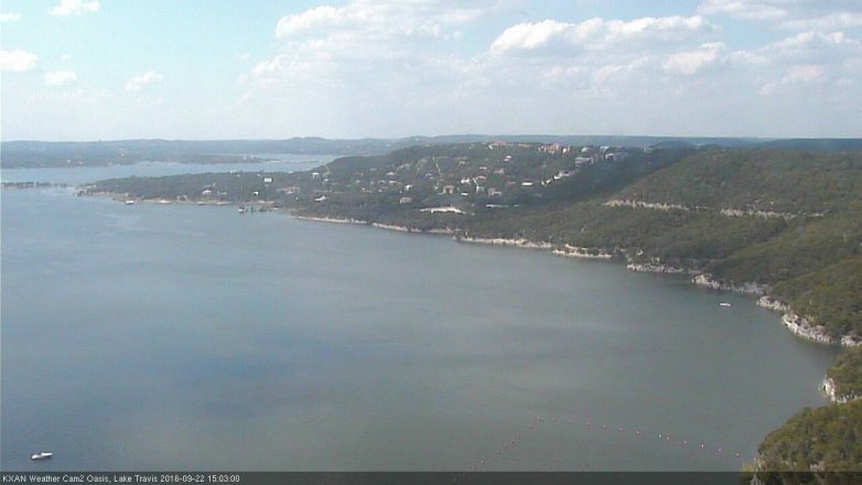 Lake Travis webcam, September 22, 2016 2:20 PM CT