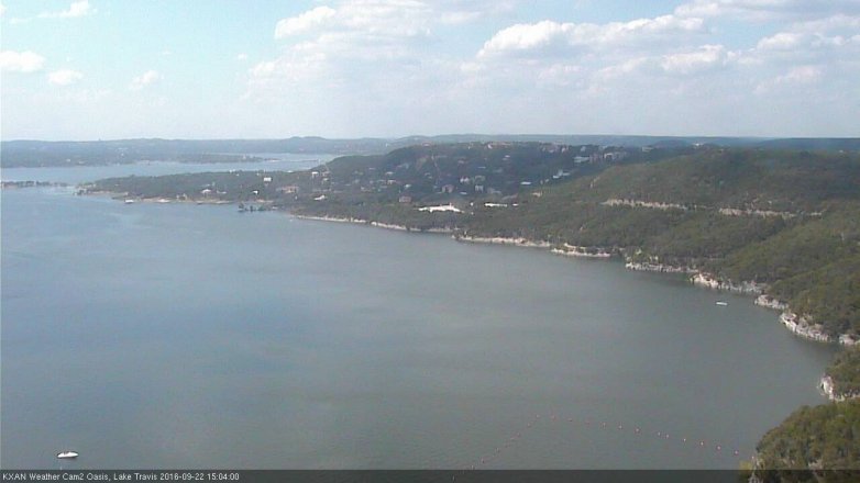 Lake Travis webcam, September 22, 2016 2:25 PM CT