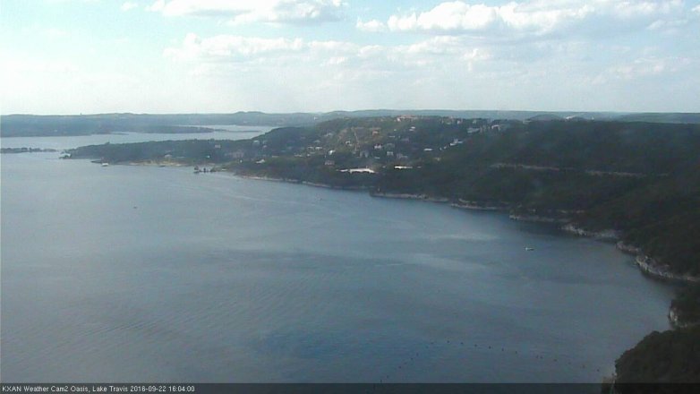 Lake Travis webcam, September 22, 2016 3:15 PM CT