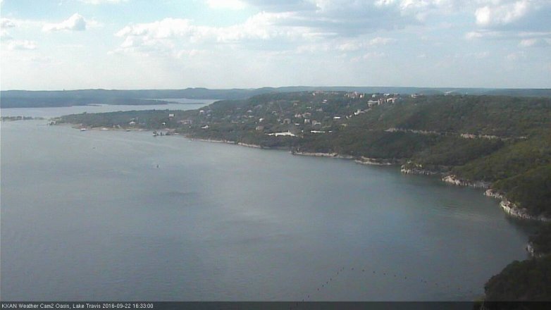Lake Travis webcam, September 22, 2016 4:00 PM CT