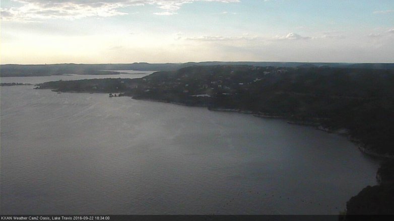 Lake Travis webcam, September 22, 2016 5:45 PM CT