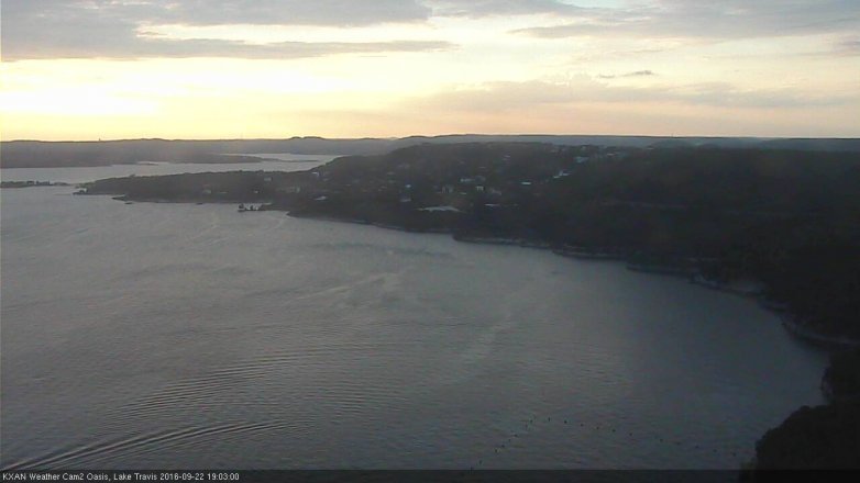 Lake Travis webcam, September 22, 2016 6:10 PM CT